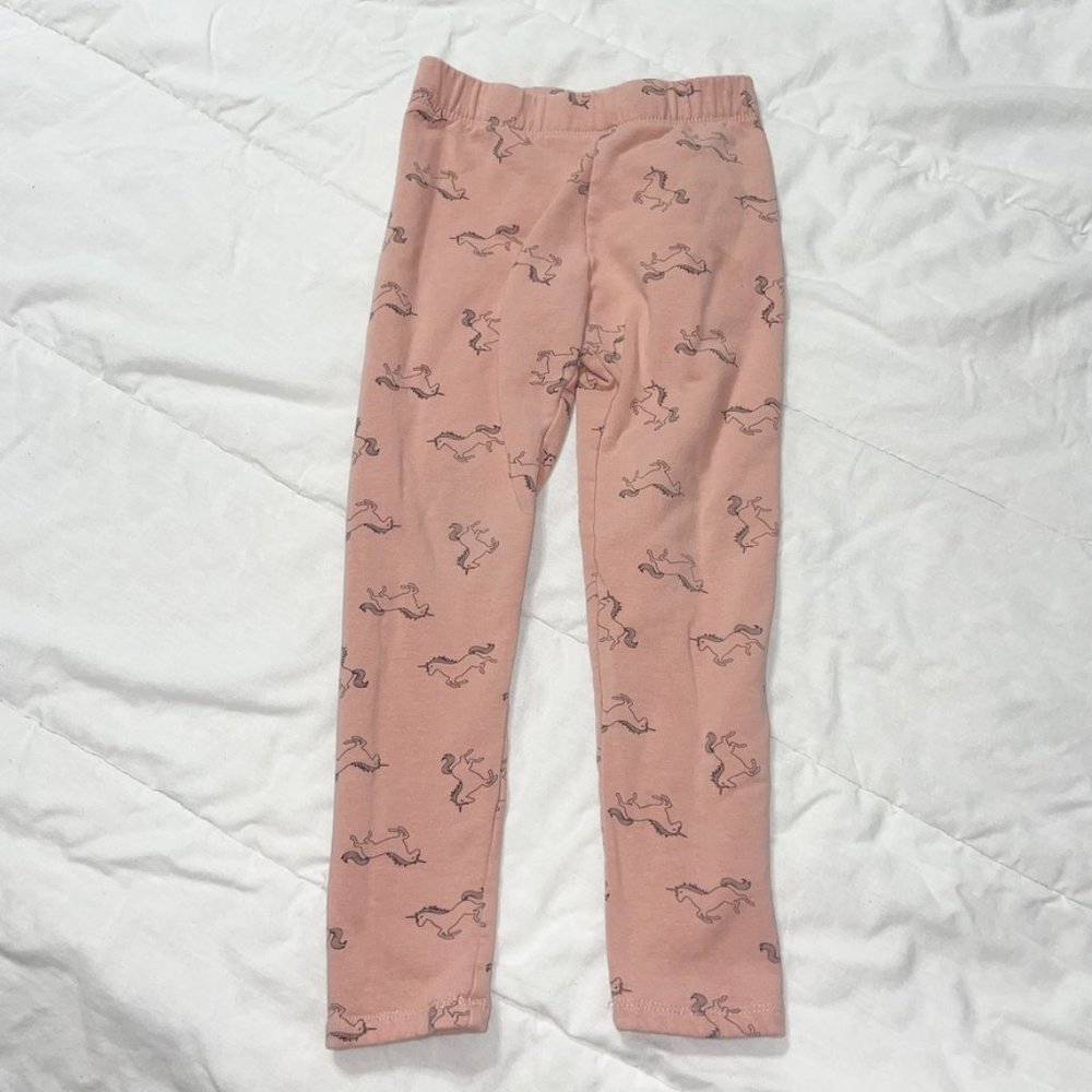 H&M Unicorn Fleece pants in Pink and black size 6
